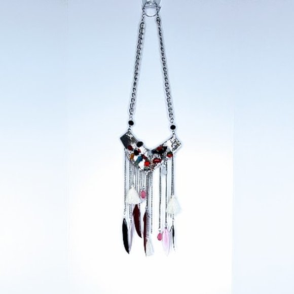 #J30 Silver Fashion Necklace with Feathers - Picture 4 of 6